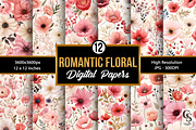 Blush Romantic Wildflower Patterns, a Pattern Graphic by Creative Store (Thumbnail 1 of 4)