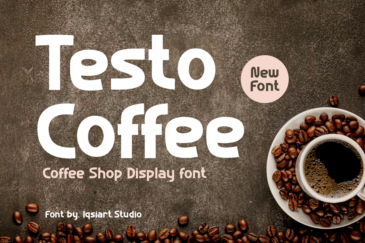 Testo Coffee Font, a Sans Serif Font by Iqsiart Studio (Photo 1 of 7)