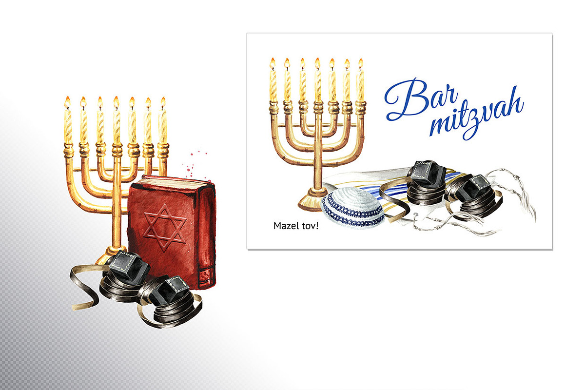 Bar Mitzvah. Watercolor collection, an Illustration by Daria Ustiugova (Photo 6 of 17)