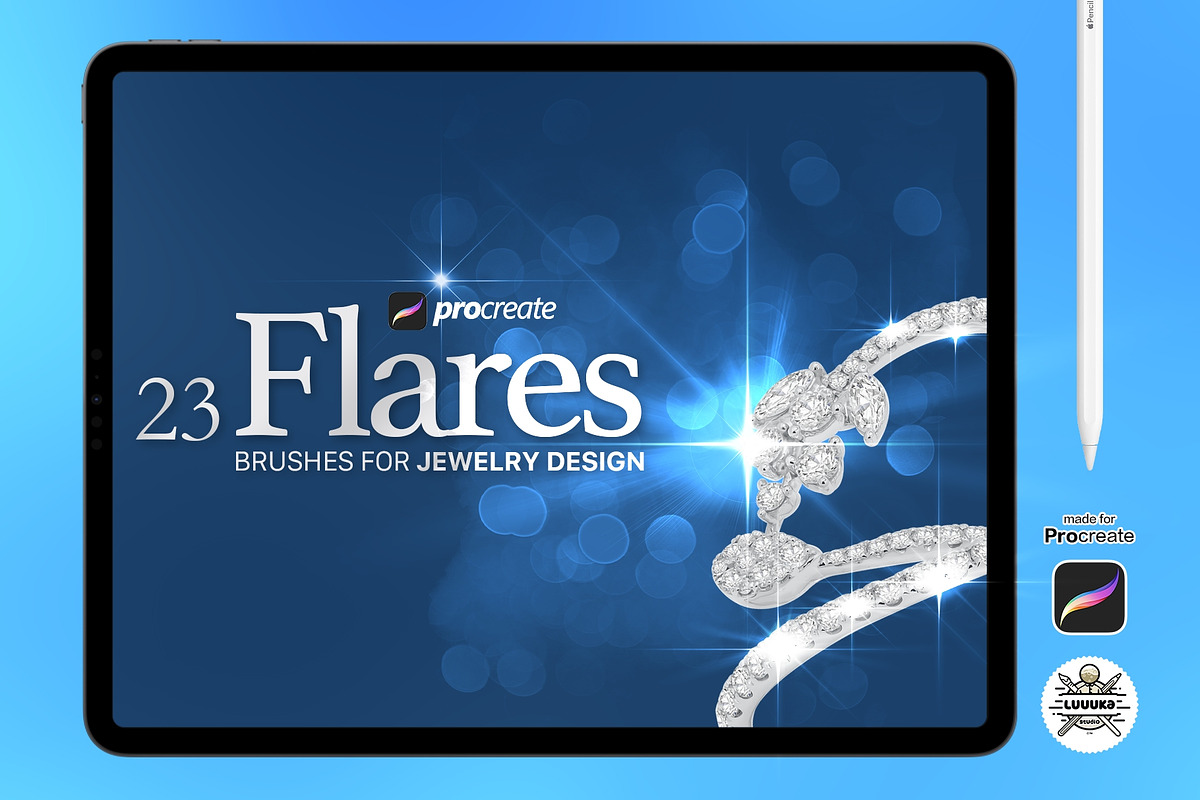 23 Procreate Flares brashes set, a Brush Add-On by Luuuka studio (Photo 1 of 4)