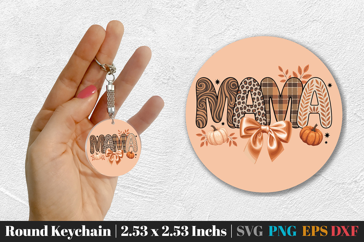 Fall Round Keychain SVG PNG Bundle, an Illustration by Actual Pixel (Photo 6 of 20)