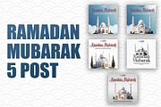 Ramadan Mubarak posts, a Social Media Template by AyyazMomin (Thumbnail 1 of 7)