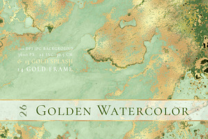 Golden Watercolor Backgrounds