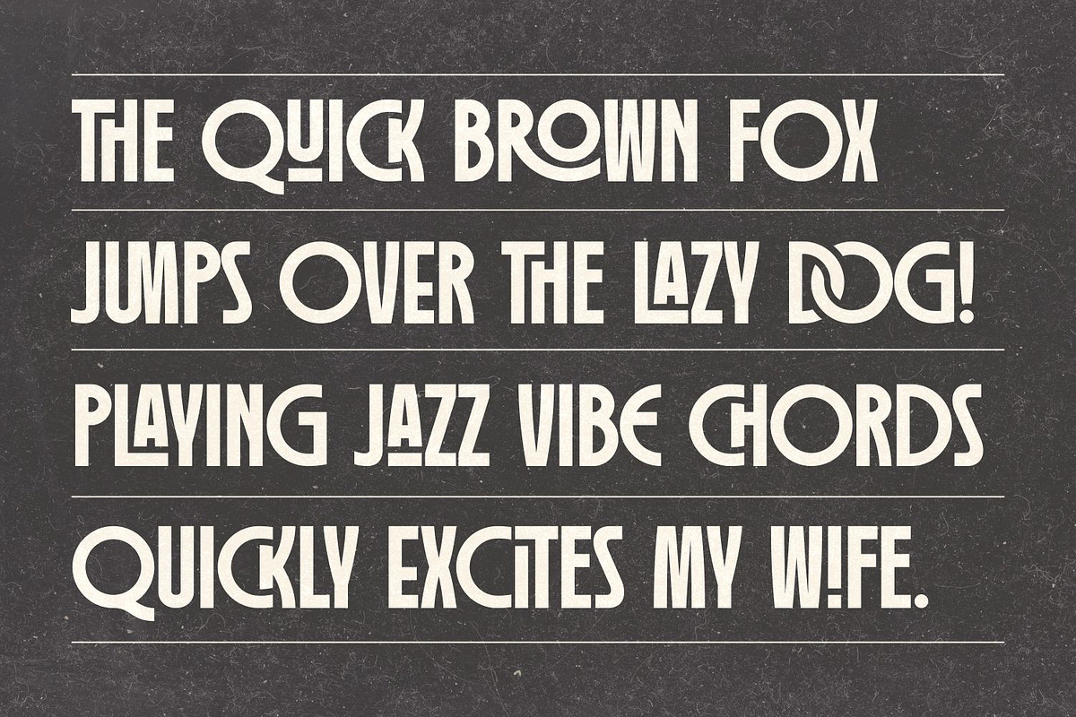 Robinco - Ligature Art Deco Font, a Sans Serif Font by Asenbayu (Photo 2 of 15)
