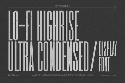 Lo-Fi HIGHRISE Display Font, a Sans Serif Font by Lo-Fi Dept