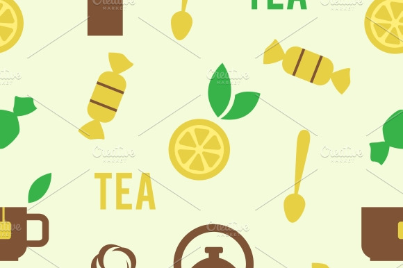 Tea Concept In Seamless Pattern