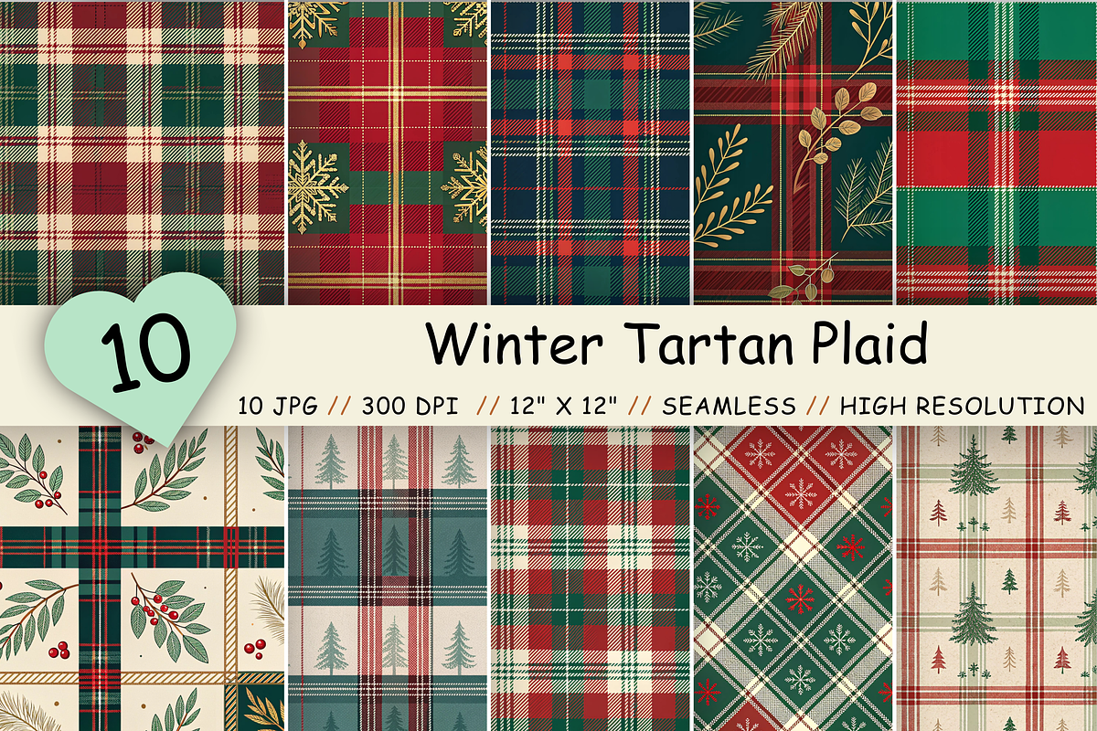 Tartan Plaid Digital Paper, Seamless, a Pattern Graphic by FloridPrintables (Photo 1 of 6)