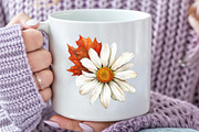 Watercolor Daisy Autumn Clipart, an Illustration by Rose Art (Thumbnail 6 of 7)