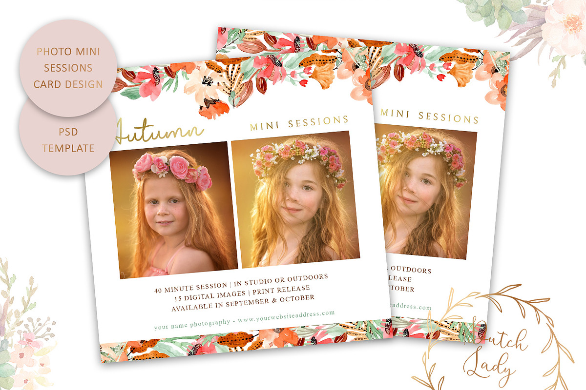 PSD Photo Session Card Template #46, a Card Template by The Dutch Lady ...