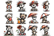 Whimsical Summer Teddy Bear Clipart, an Illustration by DreamArtGraphic (Thumbnail 2 of 4)