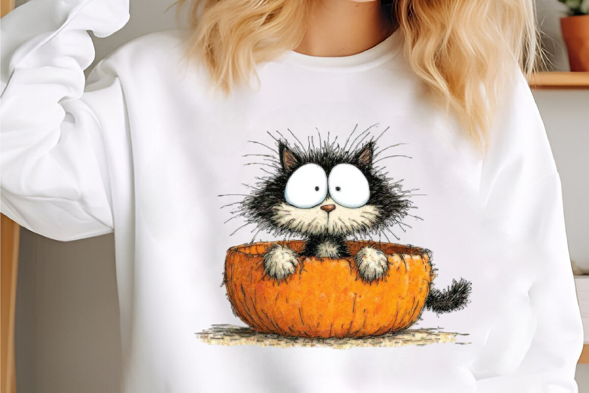 Whimsical Funny Fluffy Cat Clipart, a Seasonal Illustration by designcity5 (Photo 3 of 5)