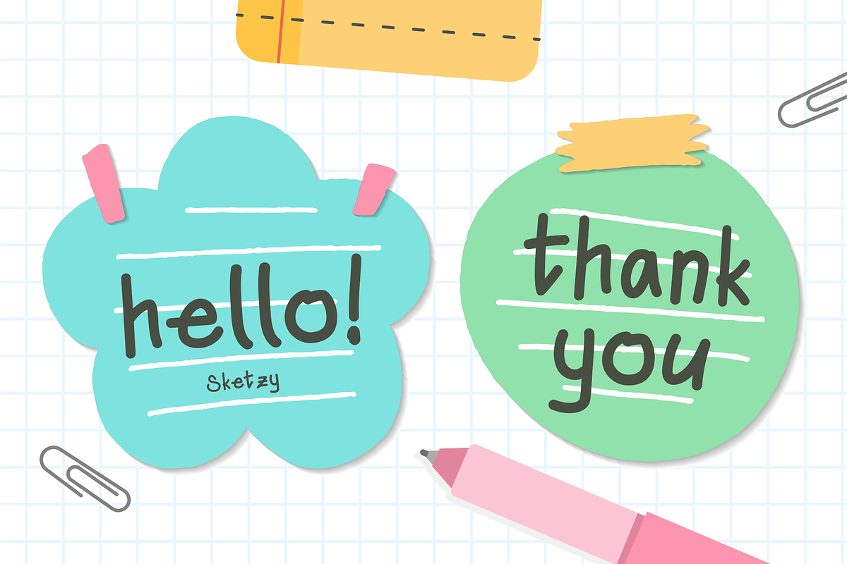 Sketzy – Handwriting Casual Font, a Handwritten Font by Huge Dream Studio (Photo 5 of 8)