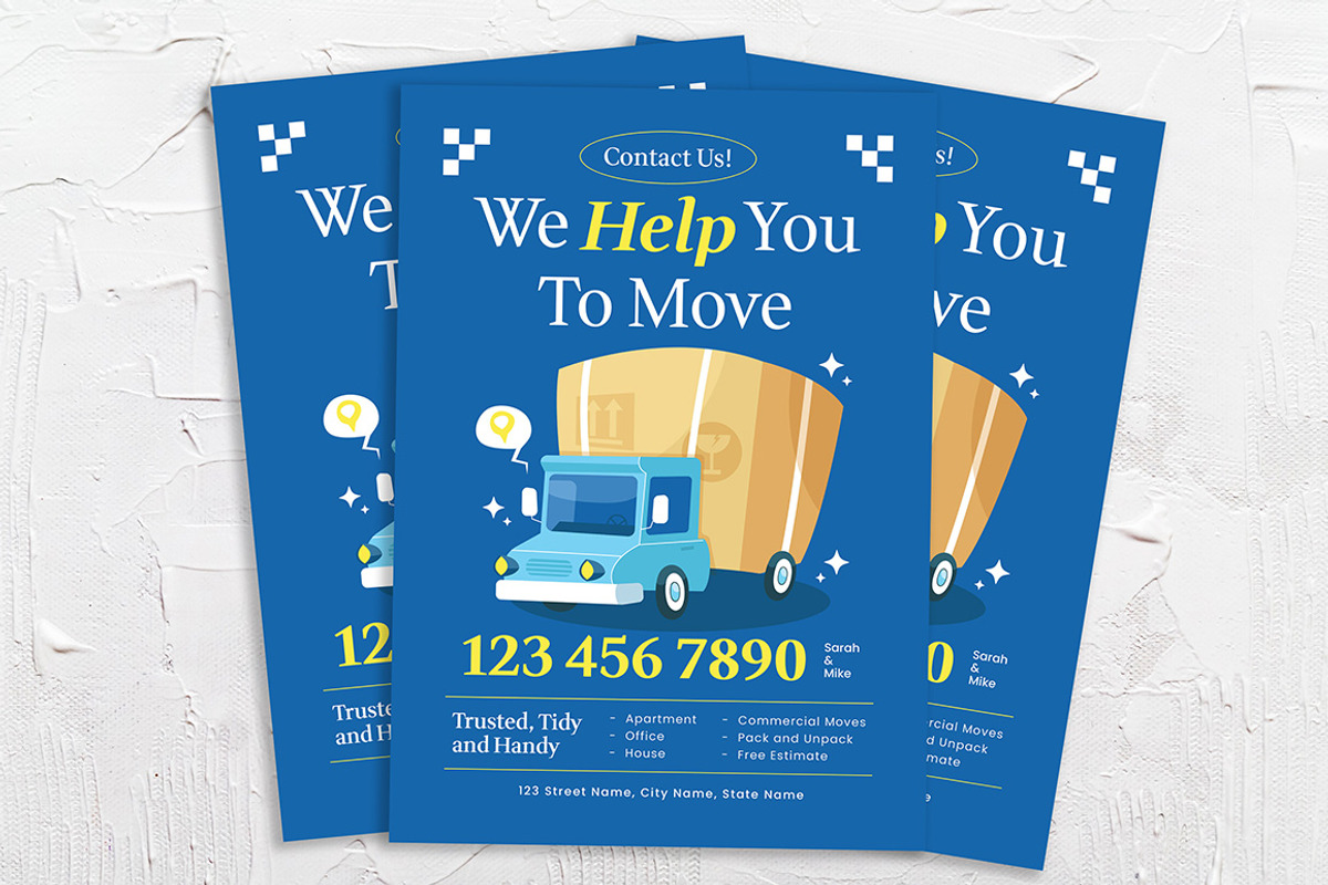 Moving Service Flyer, a Flyer Template by Gumico Studio. (Photo 2 of 3)