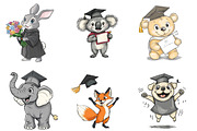 Cute Graduation Clipart, an Illustration by designhome (Thumbnail 3 of 4)