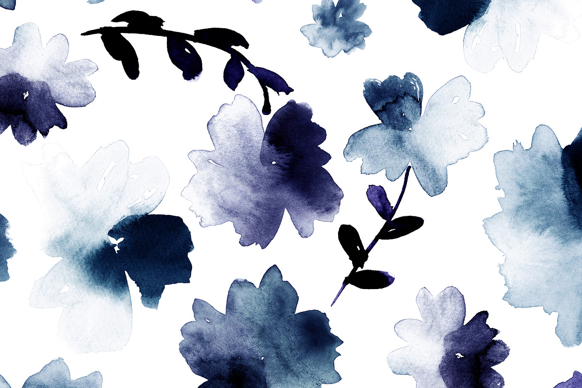 Watercolor floral pattern, a Pattern Graphic by Anya-D (Photo 3 of 4)