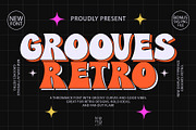GROOVES RETRO FONT, a Handwritten Font by KengGraphic (Thumbnail 1 of 9)