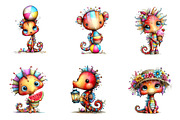 Whimsical Summer Seahorse Clipart, an Illustration by CreationArt (Thumbnail 5 of 7)