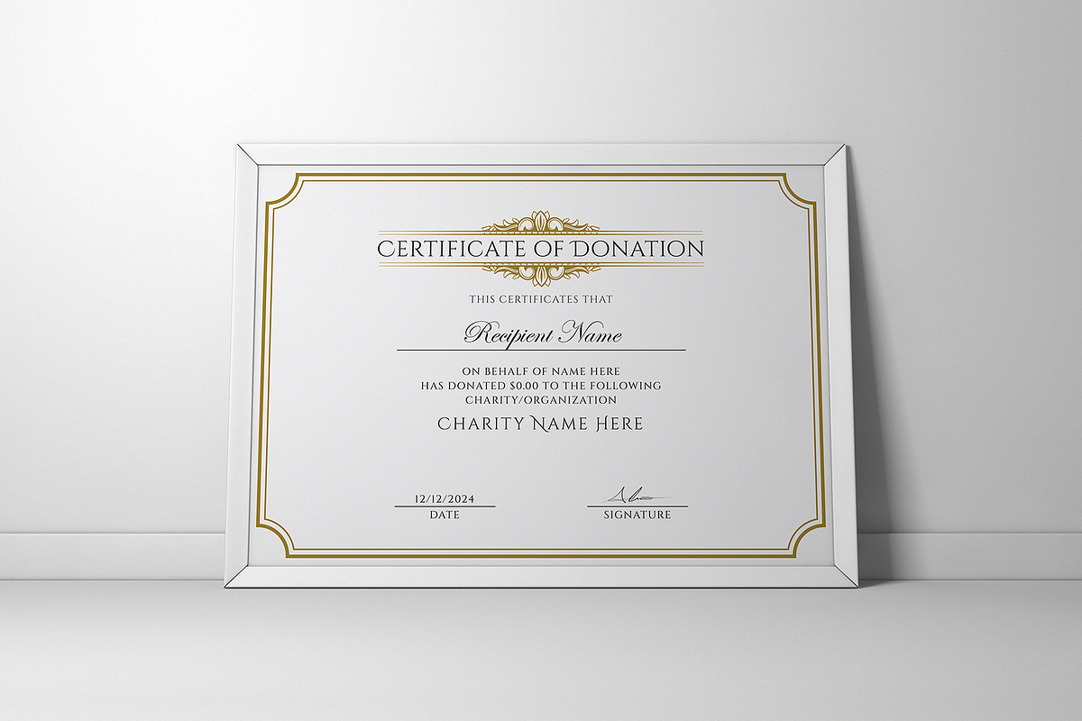 Donation Certificate, a Stationery Template by DesignDevisers (Photo 6 of 10)