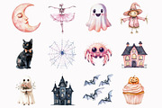 Watercolor Cute Halloween Clipart, an Illustration by Design Market (Thumbnail 5 of 5)