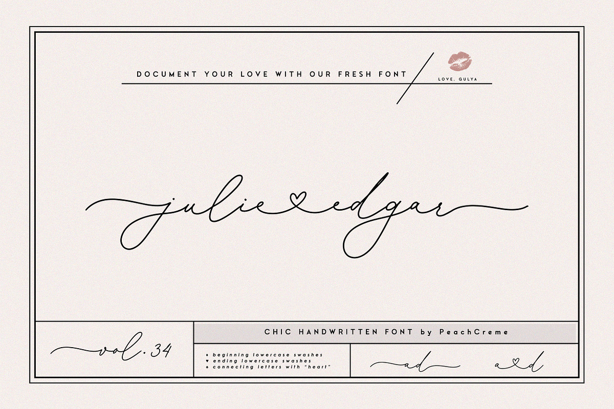 julie edgar//lovely handwritten font, a Handwritten Font by PeachCreme (Photo 12 of 12)