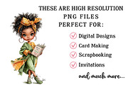 Whimsical Black Afro Girl Clipart, an Illustration by OK Design (Thumbnail 5 of 6)