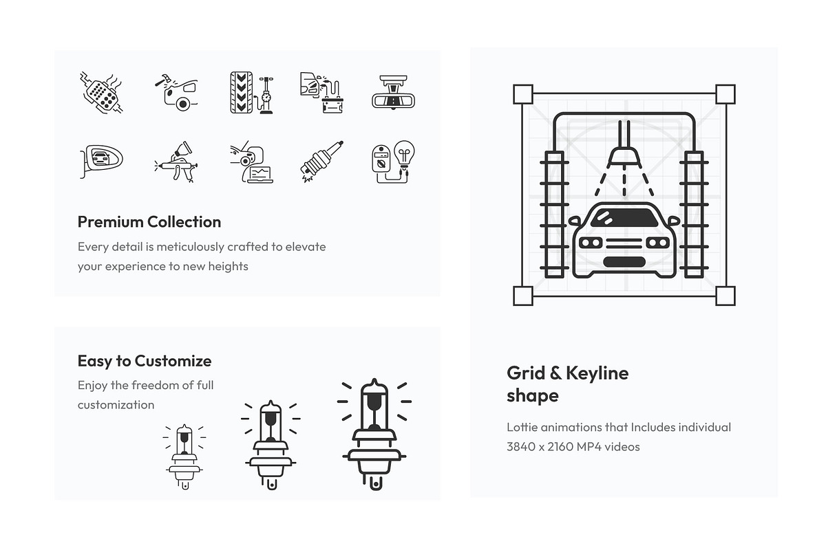 Animated Car Mechanic Icon Set, an Outline Icon by Prosymbols (Photo 3 of 4)