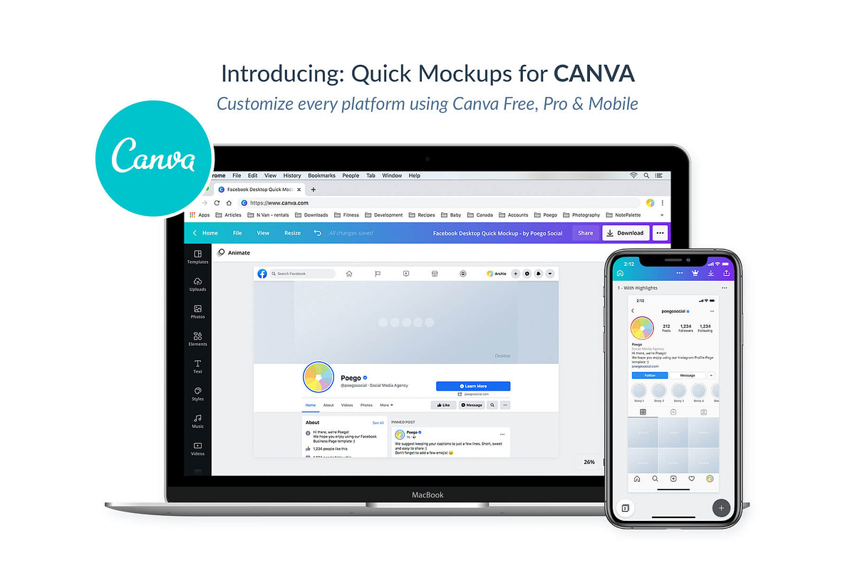 Ultimate Social Media Mockups Bundle, a Social Media Template by Poego Social (Photo 6 of 12)