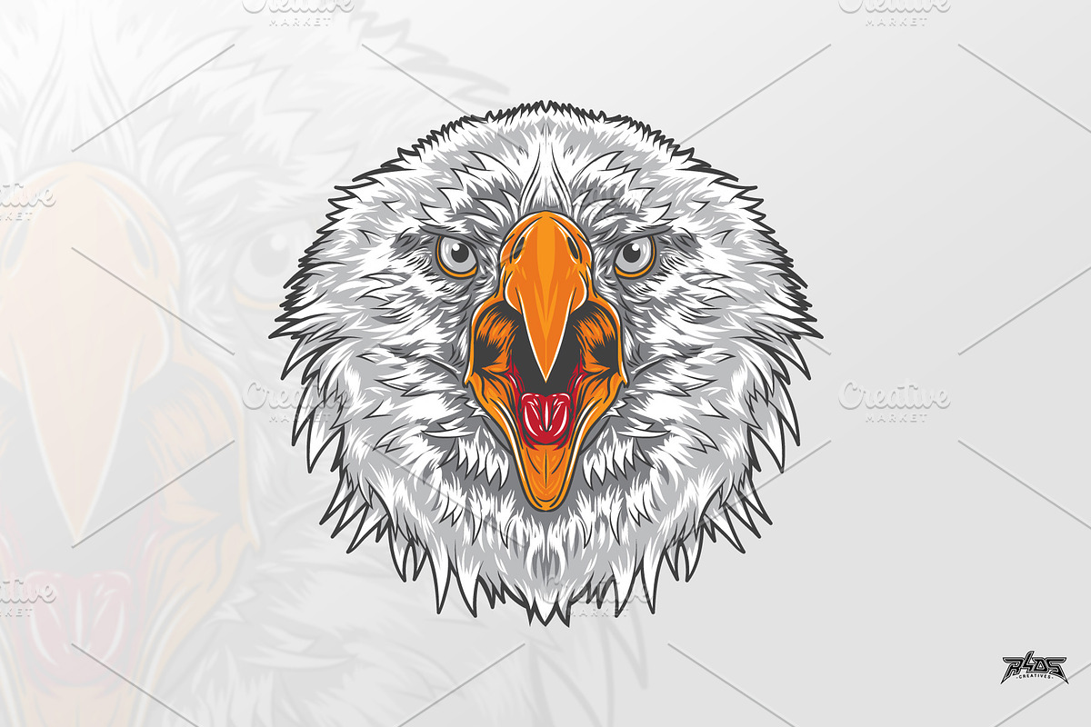Fierce Eagle Head Vector, an Animal Illustration by R4DS