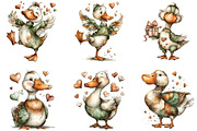 Whimsical Valentine Goose Clipart, an Illustration by CraftArtStudio (Thumbnail 4 of 6)