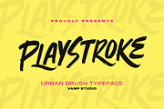 Playstroke – Urban Brush Font, a Script Font by Vampstudio (Thumbnail 1 of 7)