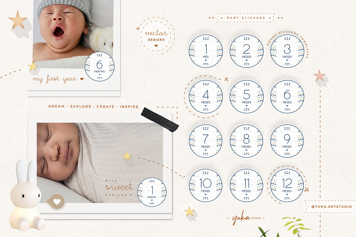 Monthly Baby Stickers, an Object Graphic by Yuka Baby (Photo 3 of 4)