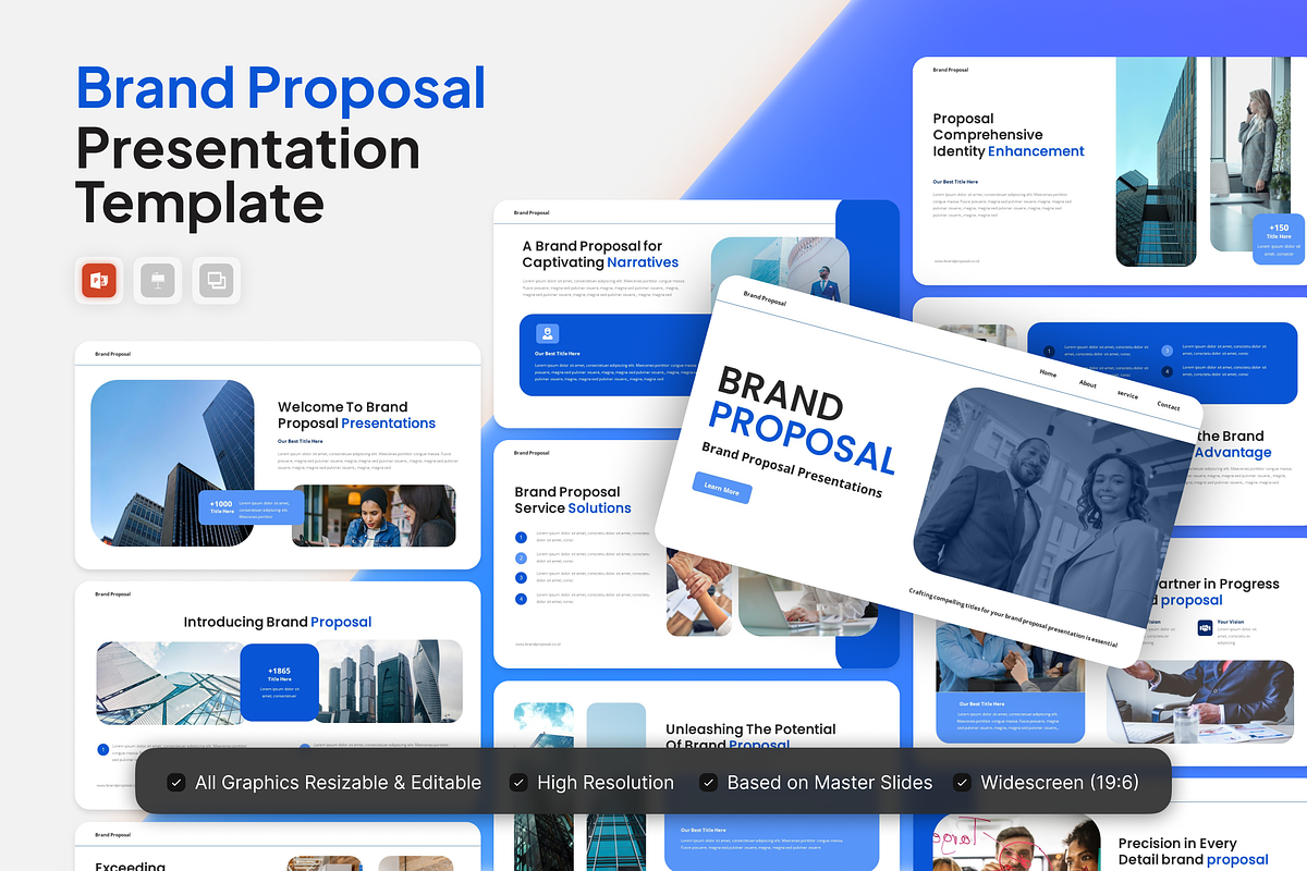 Brand Proposal PowerPoint Template, a Presentation Template by Annora Studio (Photo 1 of 5)