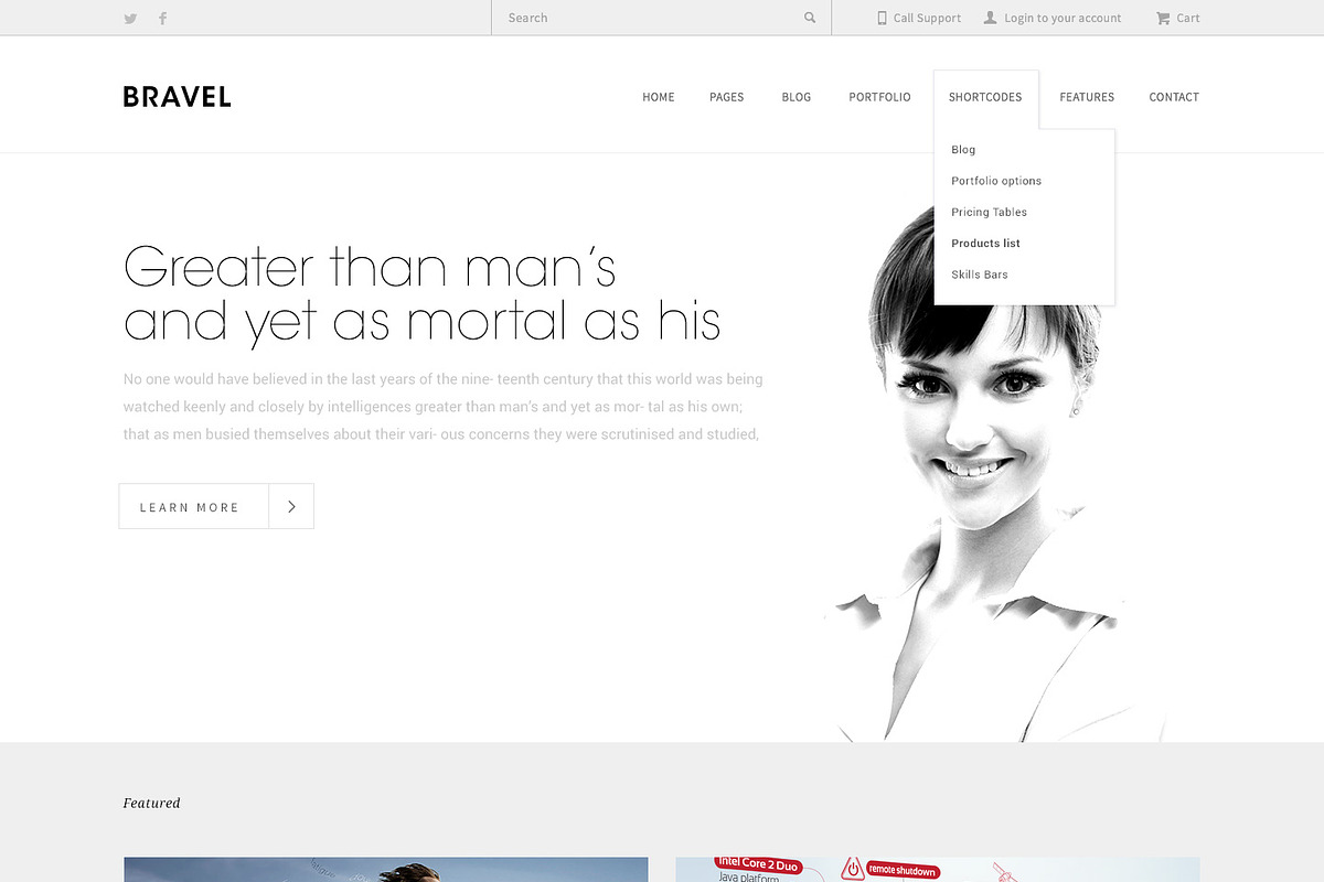 BRAVEL Website Template, a Websites & App Template by vogelsteinshop (Photo 2 of 5)