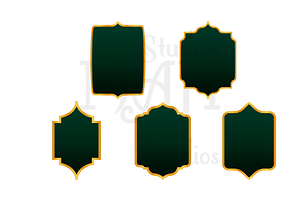 Green And Gold Islamic Frame Vector