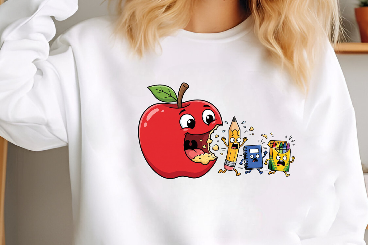 Funny Back to School Apple Pencil, an Object Illustration by CraftArtStudio (Photo 3 of 4)