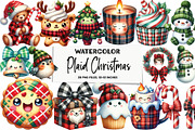 Kawaii Plaid Christmas Clipart, an Illustration by DreamArtGraphic (Thumbnail 1 of 4)