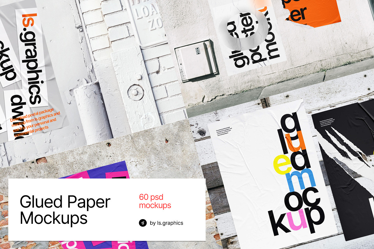 Glued Paper Mockups, a Print Template by ls.graphics (Photo 1 of 9)