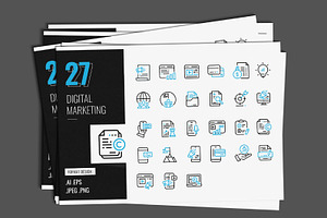 Digital Marketing Icon Set, a Duotone Icon by shin_std