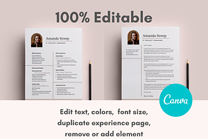 Minimal CV Resume Canva Template