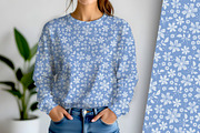 Delicate Blue and White Floral, a Pattern Graphic by Sharon Schwalbe (Thumbnail 1 of 6)
