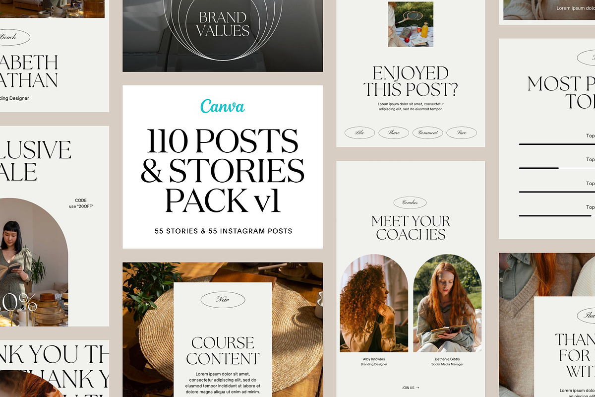 110 Beige Instagram bundle v1, a Social Media Template by Studio K (Photo 1 of 9)