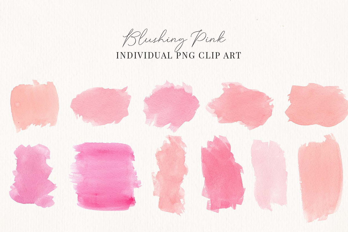 Blushing Pink Watercolor Clip Art, an Object Graphic by Chelsea Bromley (Photo 3 of 4)