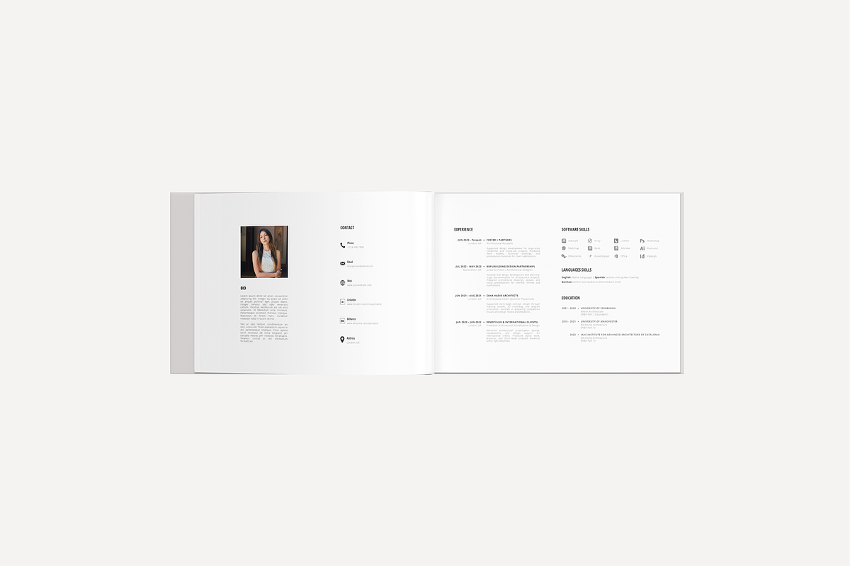 A4 Portfolio Template Canva, a Brochure Template by yesitisprintable (Photo 2 of 10)