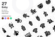 Baby Icons Set - Glyph, a Solid Icon by Kmg Design (Thumbnail 1 of 2)