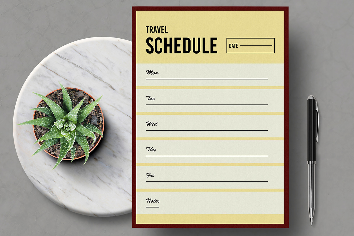 Minimal Travel Schedule Planner, a Stationery Template by MightyDesign (Photo 1 of 8)