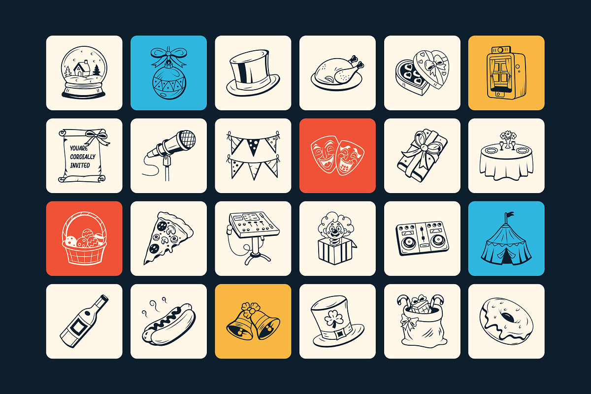 Party and Celebration Doodles Icon, an Object Graphic by Brickclay (Photo 6 of 8)