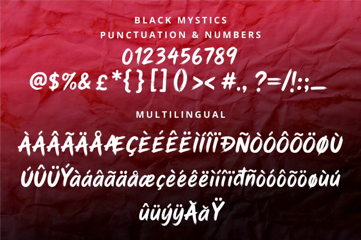 Black Mystics Raw Brush Display Font, a Handwritten Font by SNIPESCIENTIST (Photo 31 of 38)