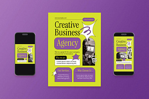 Green Creative Business Agency Flyer, a Flyer Template by Aiyari Graphic