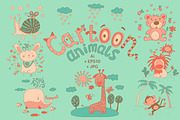 Funny Cartoon Animals Set, an Animal Illustration by Marya Deneko (Thumbnail 1 of 5)