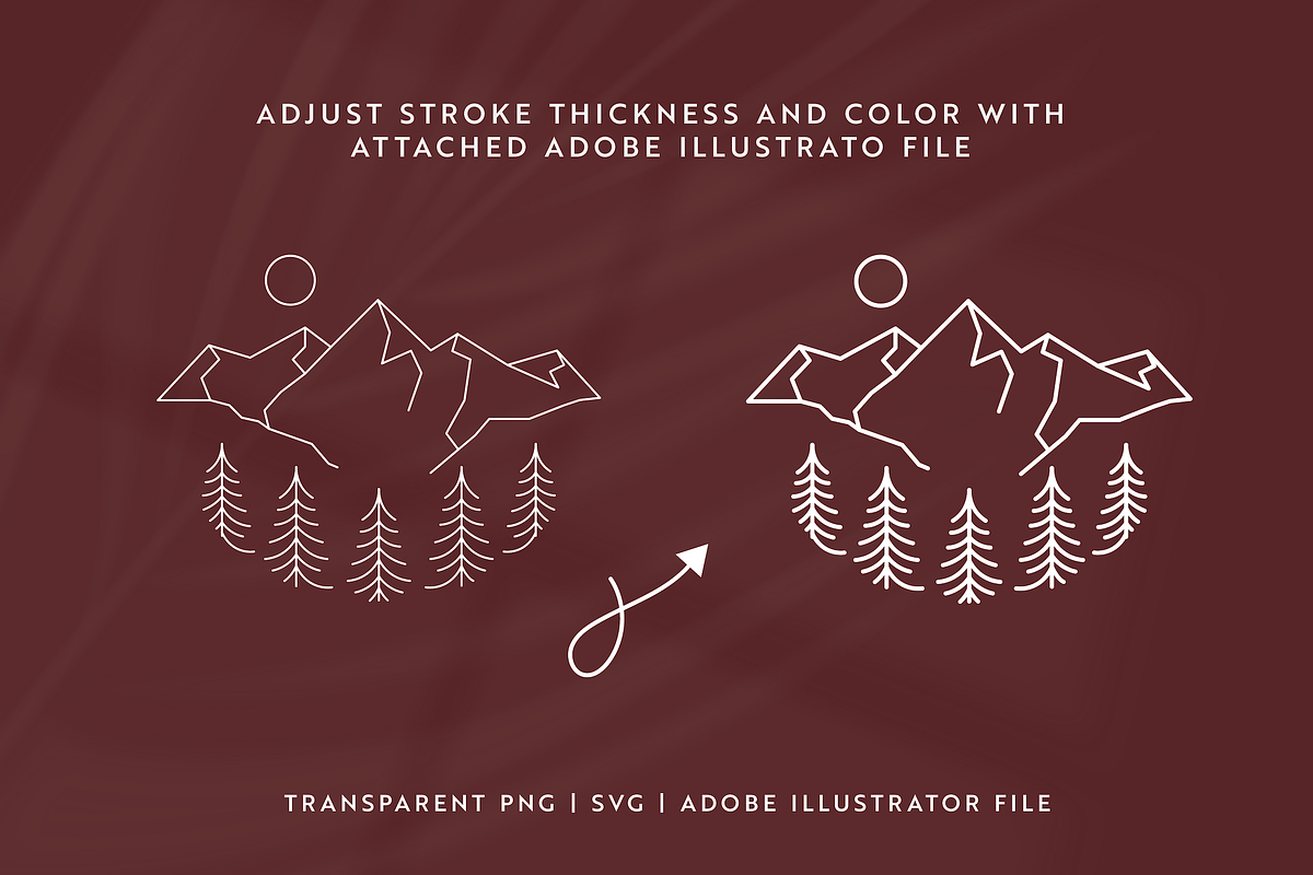 Outdoor Line Art Graphic Set, a Branding & Logo Template by Ellen Carty Design (Photo 7 of 12)